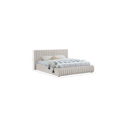 Nico Cream Velvet Queen Bed