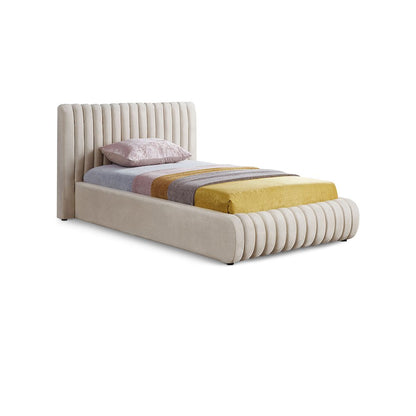 Nico Cream Velvet Twin Bed