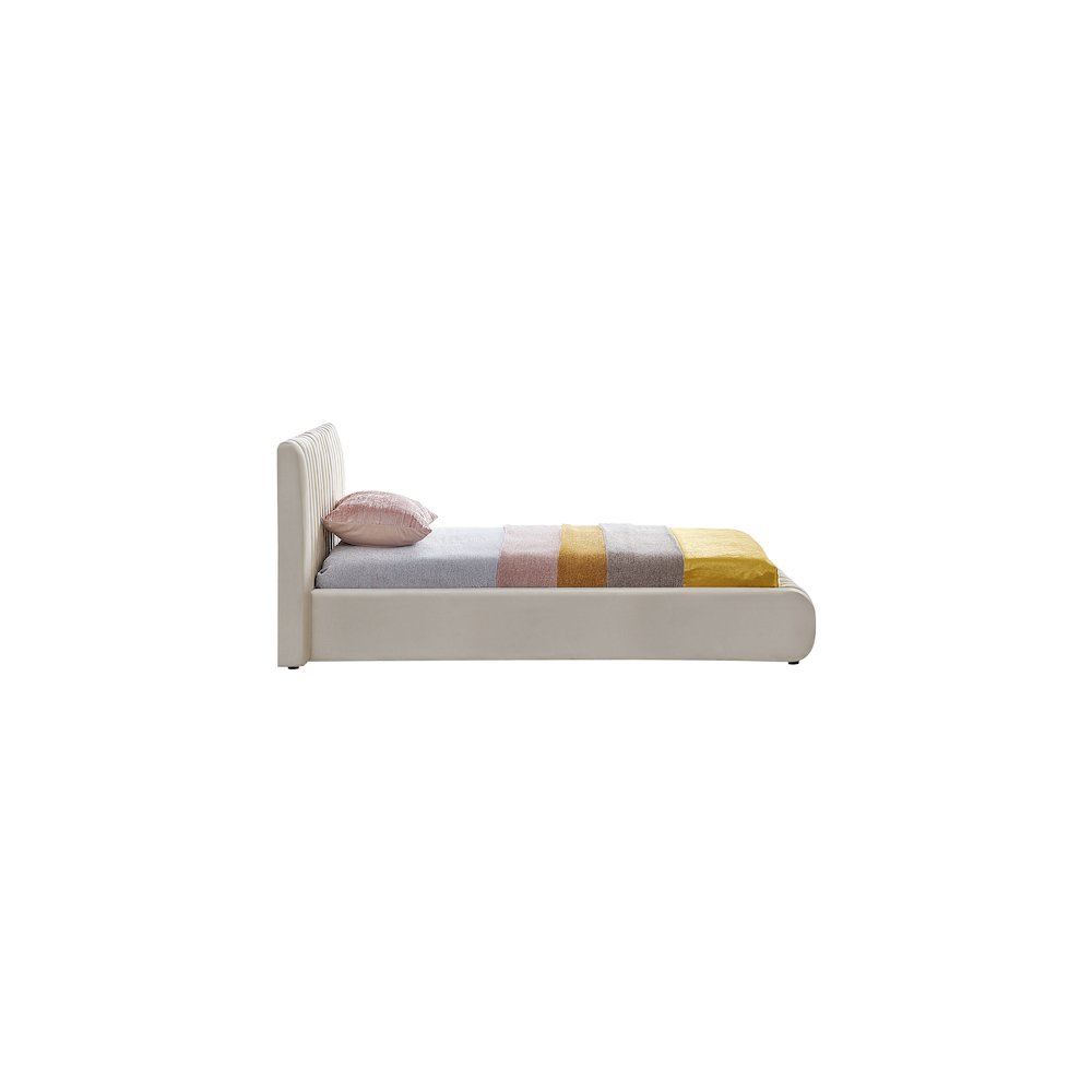 Nico Cream Velvet Twin Bed
