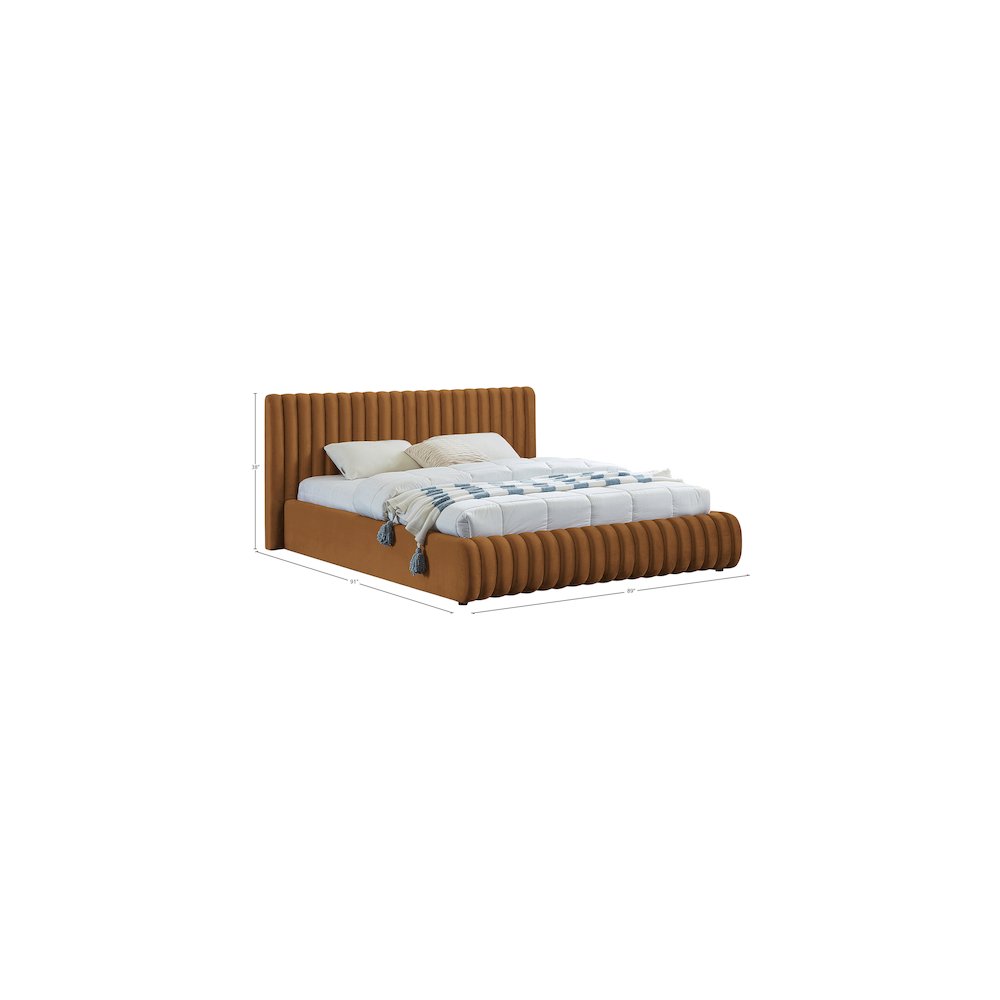 Nico Saddle Velvet King Bed