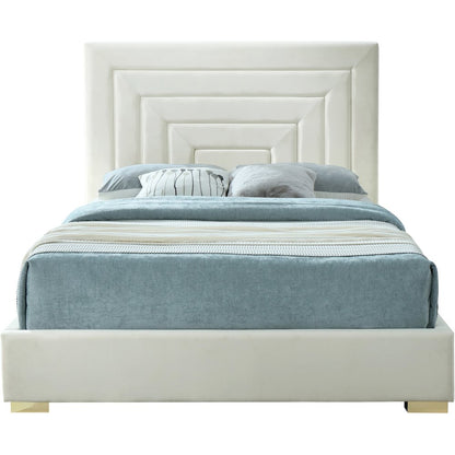 Nora Cream Velvet Full Bed