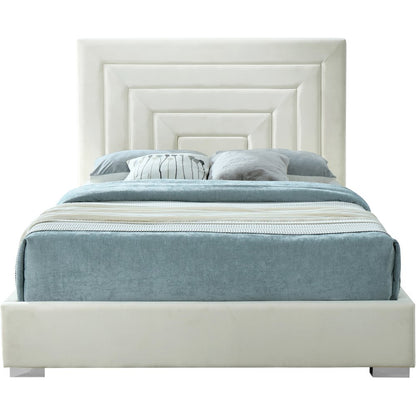 Nora Cream Velvet Full Bed