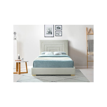 Nora Cream Velvet King Bed