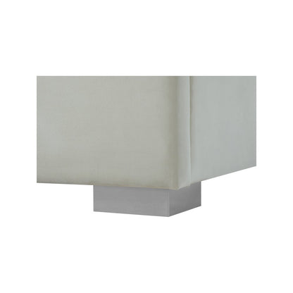 Nora Cream Velvet Queen Bed