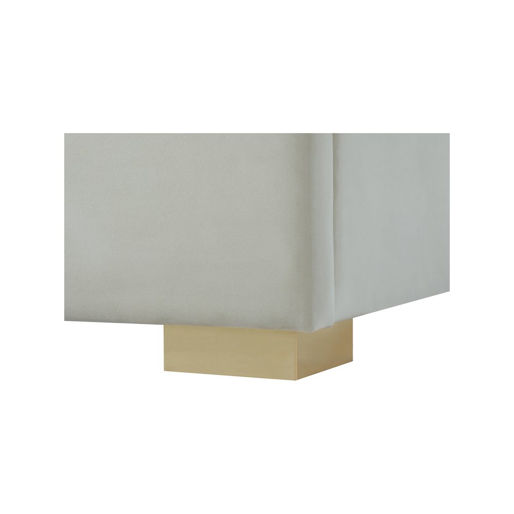 Nora Cream Velvet Twin Bed