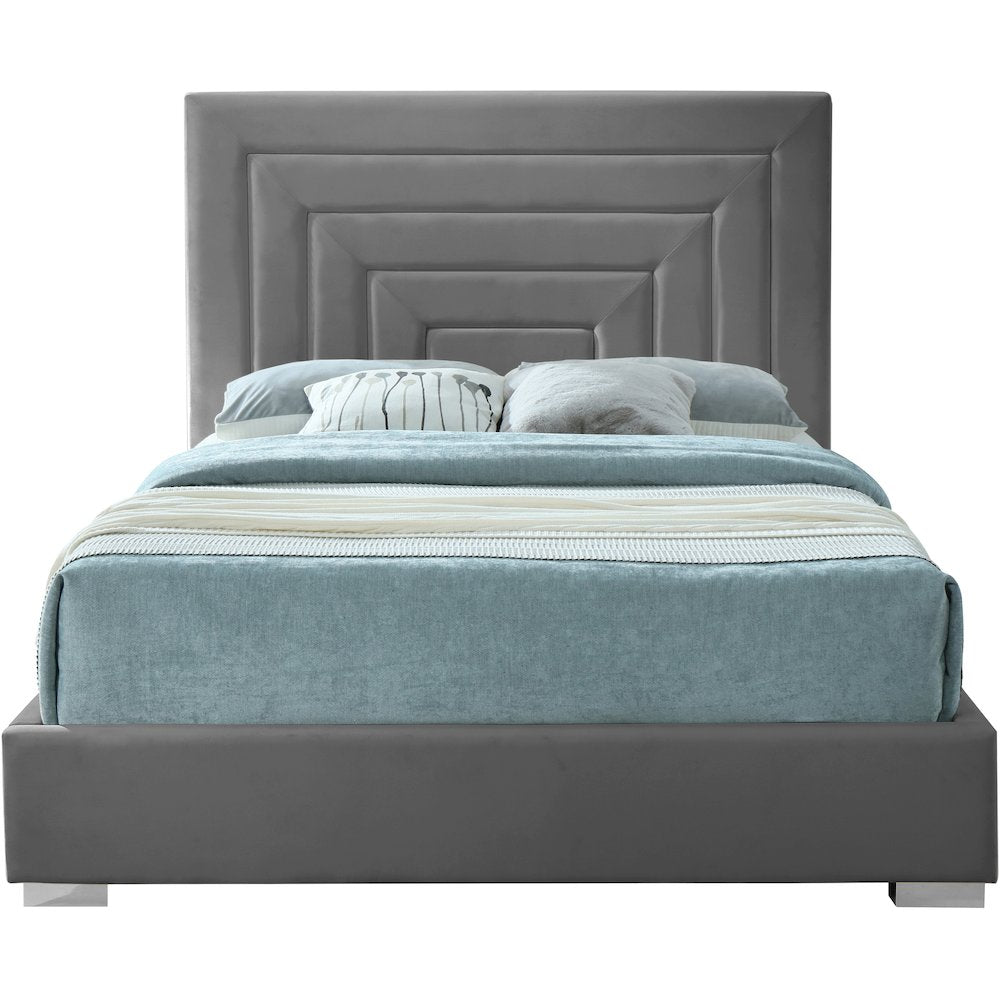 Nora Grey Velvet Full Bed