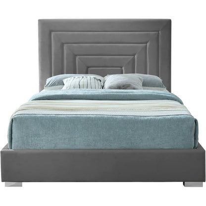 Nora Grey Velvet Full Bed