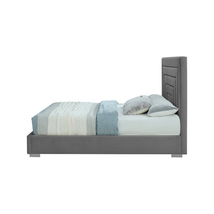 Nora Grey Velvet King Bed