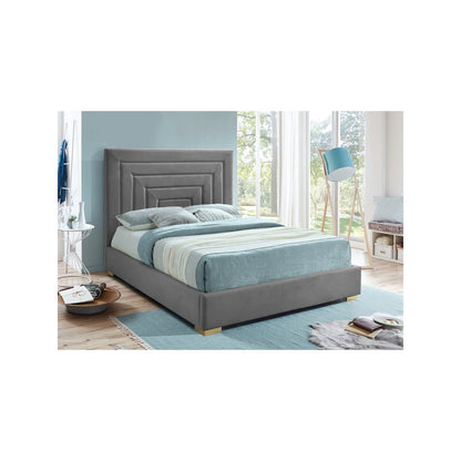 Nora Grey Velvet King Bed