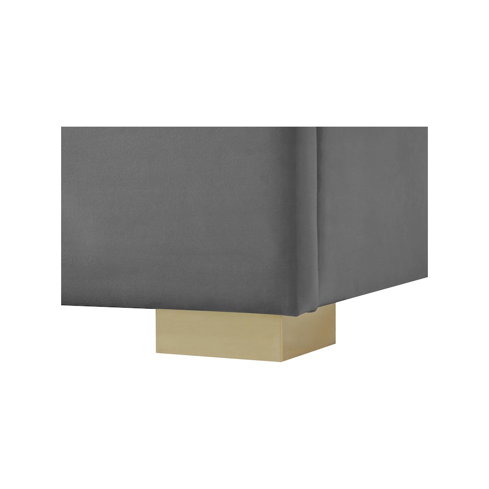 Nora Grey Velvet Twin Bed