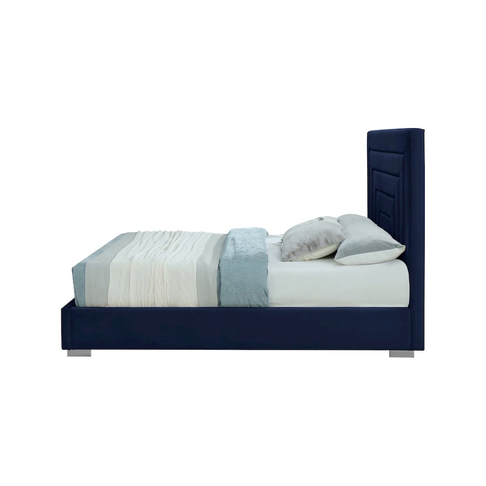 Nora Navy Velvet Full Bed