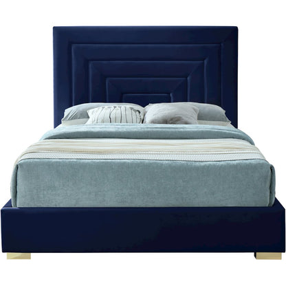 Nora Navy Velvet King Bed