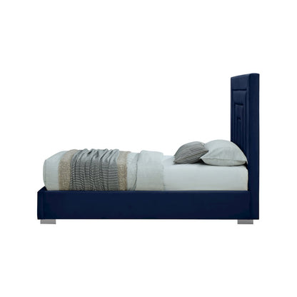 Nora Navy Velvet Twin Bed