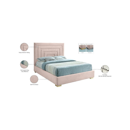Nora Pink Velvet King Bed