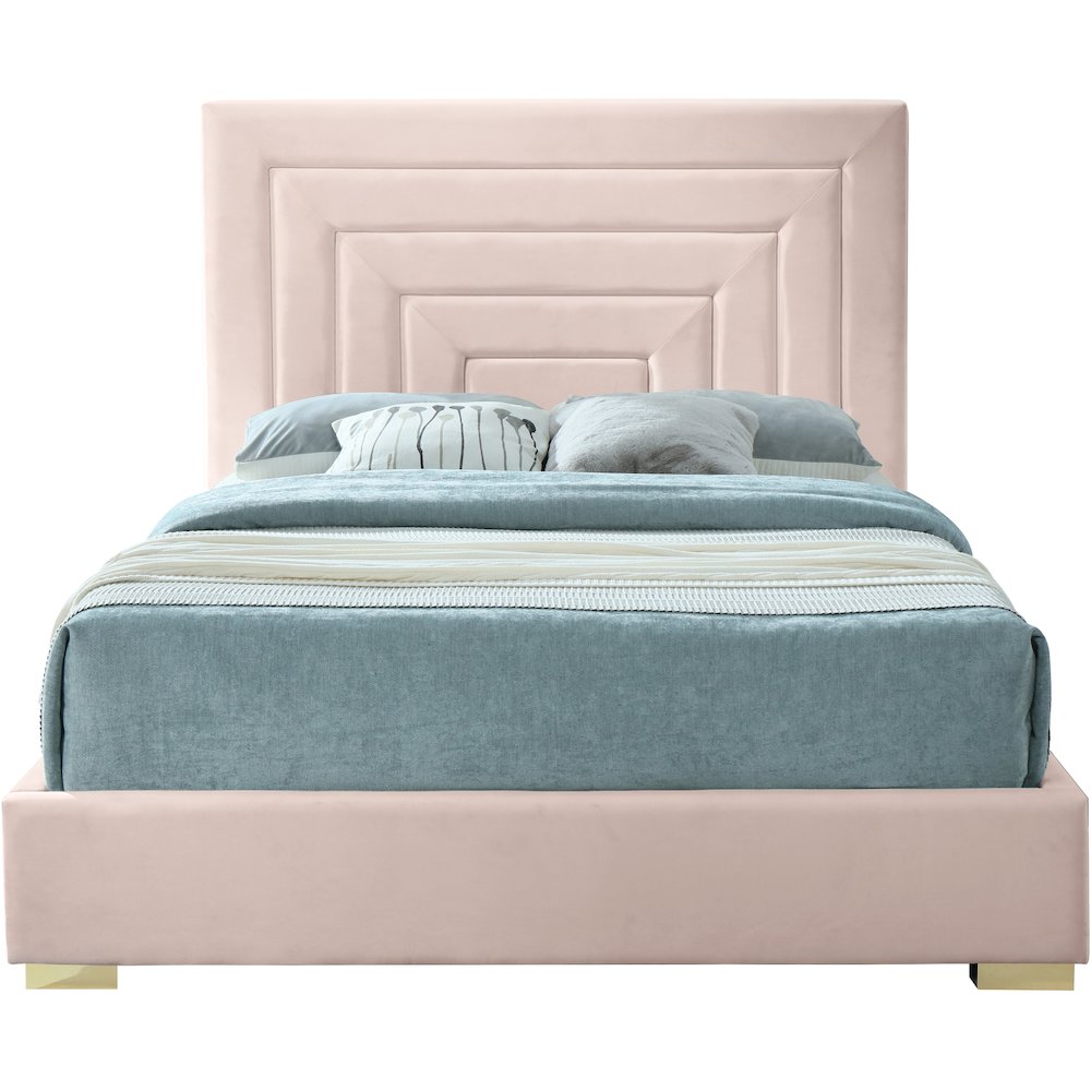 Nora Pink Velvet King Bed