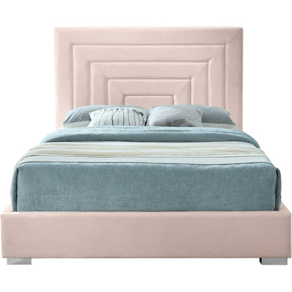 Nora Pink Velvet King Bed