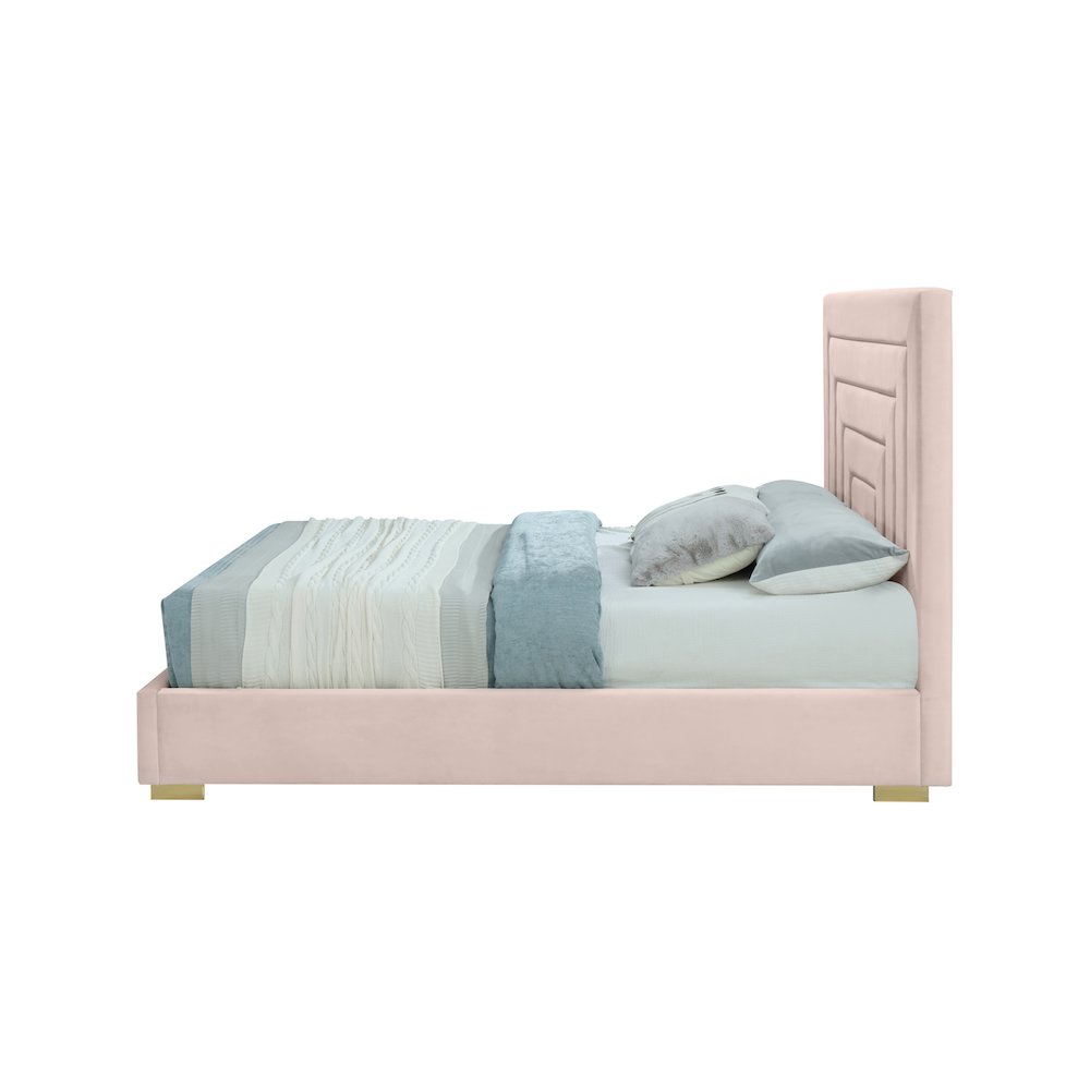 Nora Pink Velvet King Bed