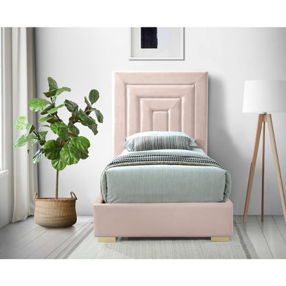 Nora Pink Velvet Twin Bed