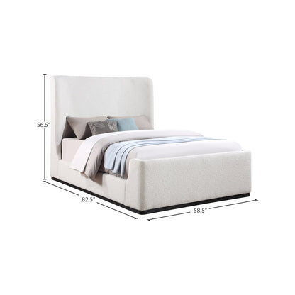 Oliver Cream Boucle Fabric Full Bed