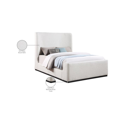 Oliver Cream Boucle Fabric Full Bed