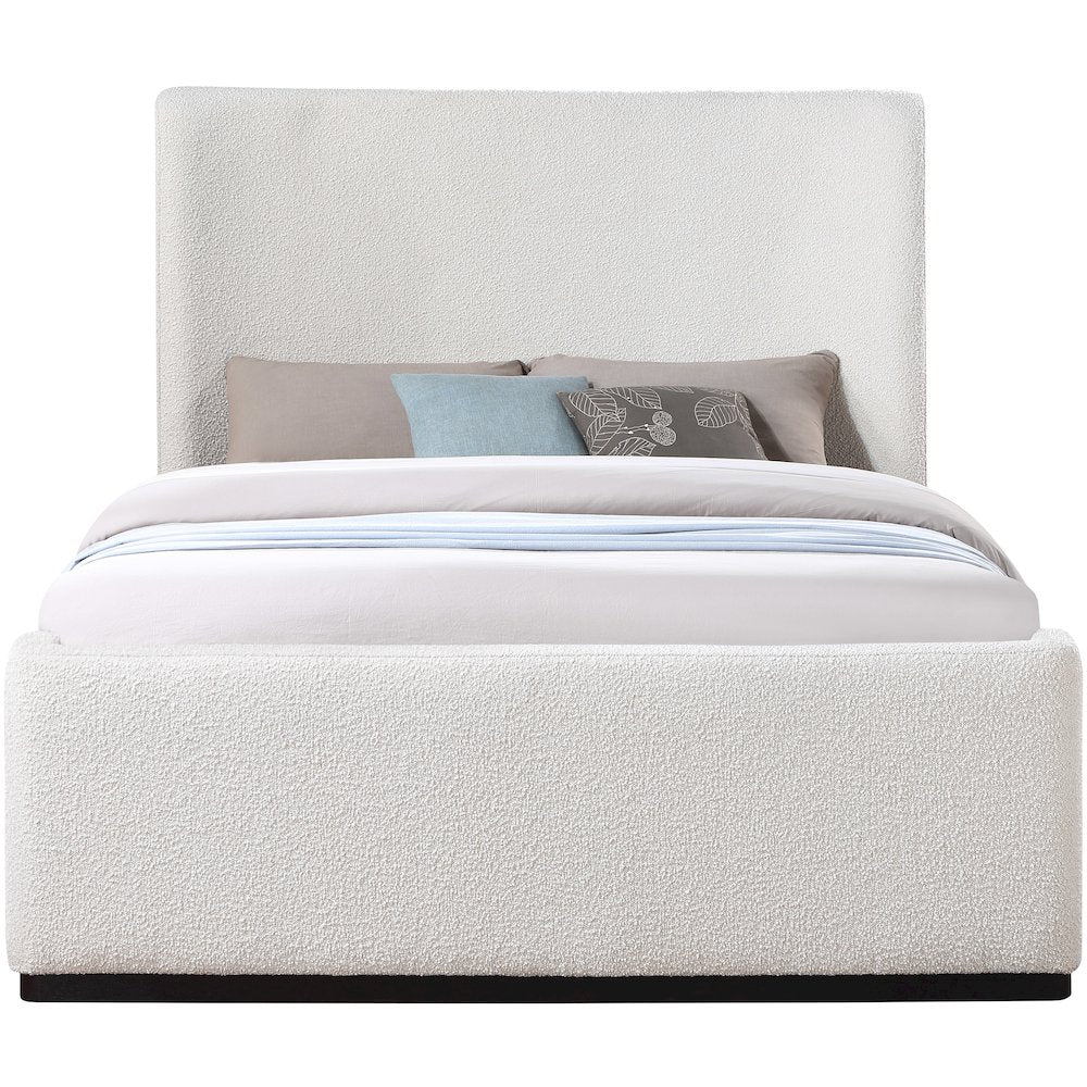 Oliver Cream Boucle Fabric Full Bed