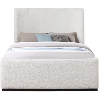 Oliver Cream Boucle Fabric Full Bed