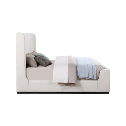 Oliver Cream Boucle Fabric Full Bed