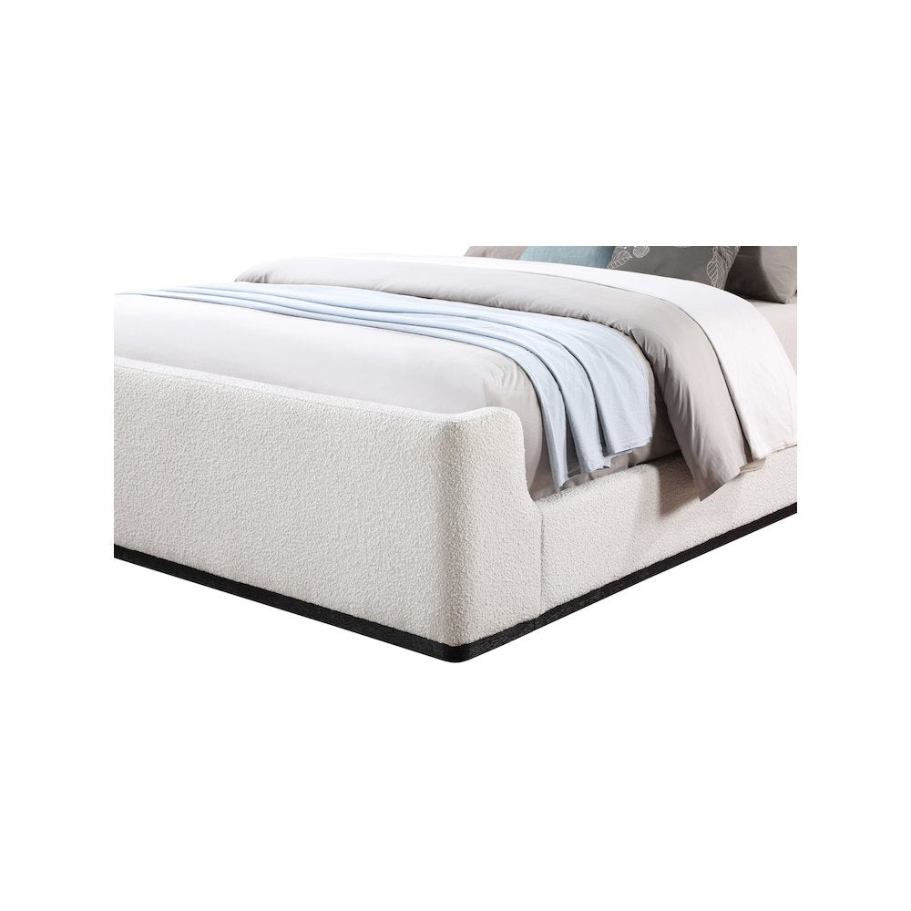 Oliver Cream Boucle Fabric Full Bed