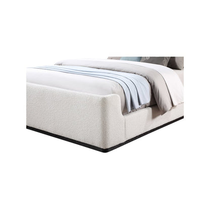 Oliver Cream Boucle Fabric Full Bed