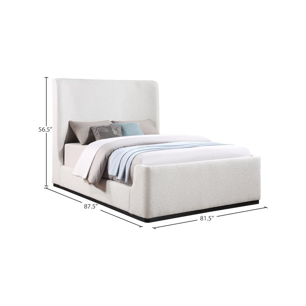 Oliver Cream Boucle Fabric King Bed