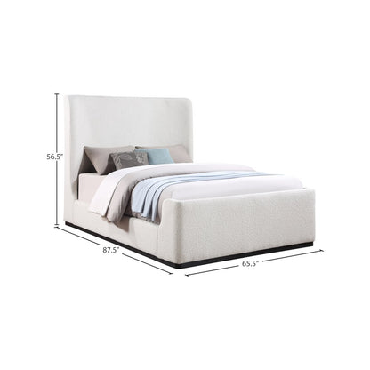 Oliver Cream Boucle Fabric Queen Bed