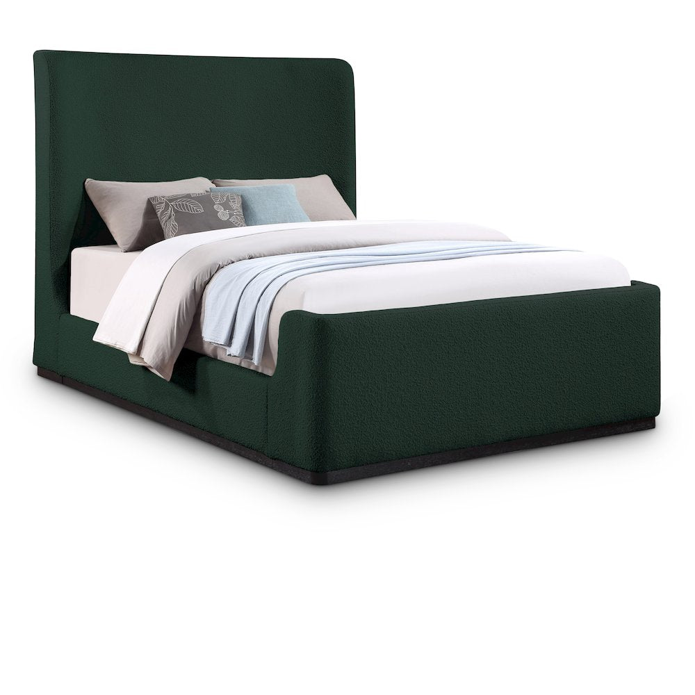 Oliver Green Boucle Fabric King Bed