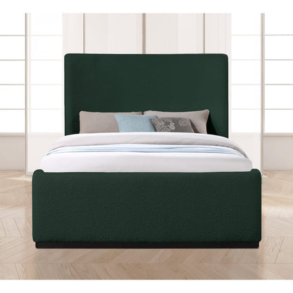 Oliver Green Boucle Fabric Queen Bed