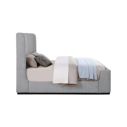 Oliver Grey Boucle Fabric Queen Bed