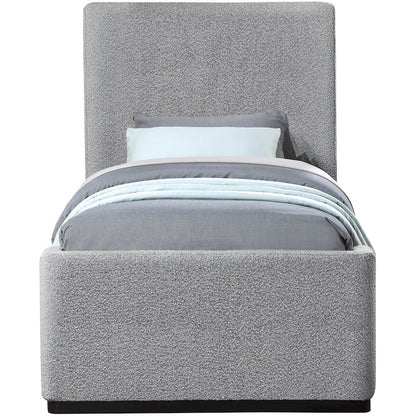 Oliver Grey Boucle Fabric Twin Bed