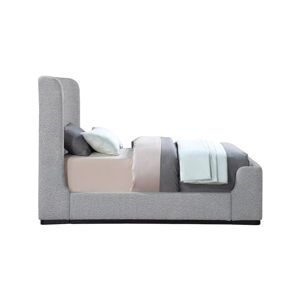 Oliver Grey Boucle Fabric Twin Bed