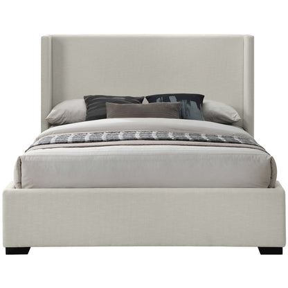 Oxford Beige Linen Textured Fabric King Bed