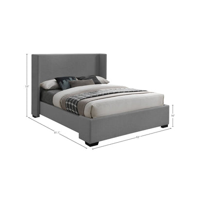 Oxford Grey Linen Textured Fabric Full Bed