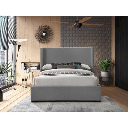 Oxford Grey Linen Textured Fabric Full Bed