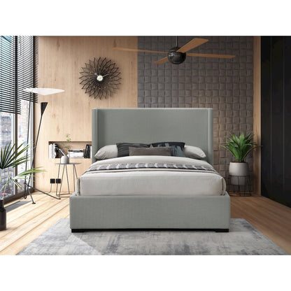 Oxford Grey Linen Textured Fabric Full Bed