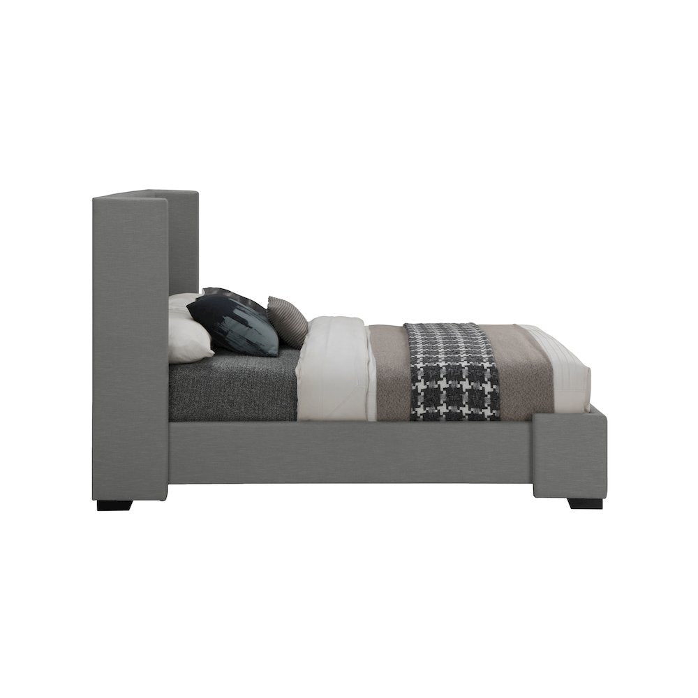 Oxford Grey Linen Textured Fabric Full Bed