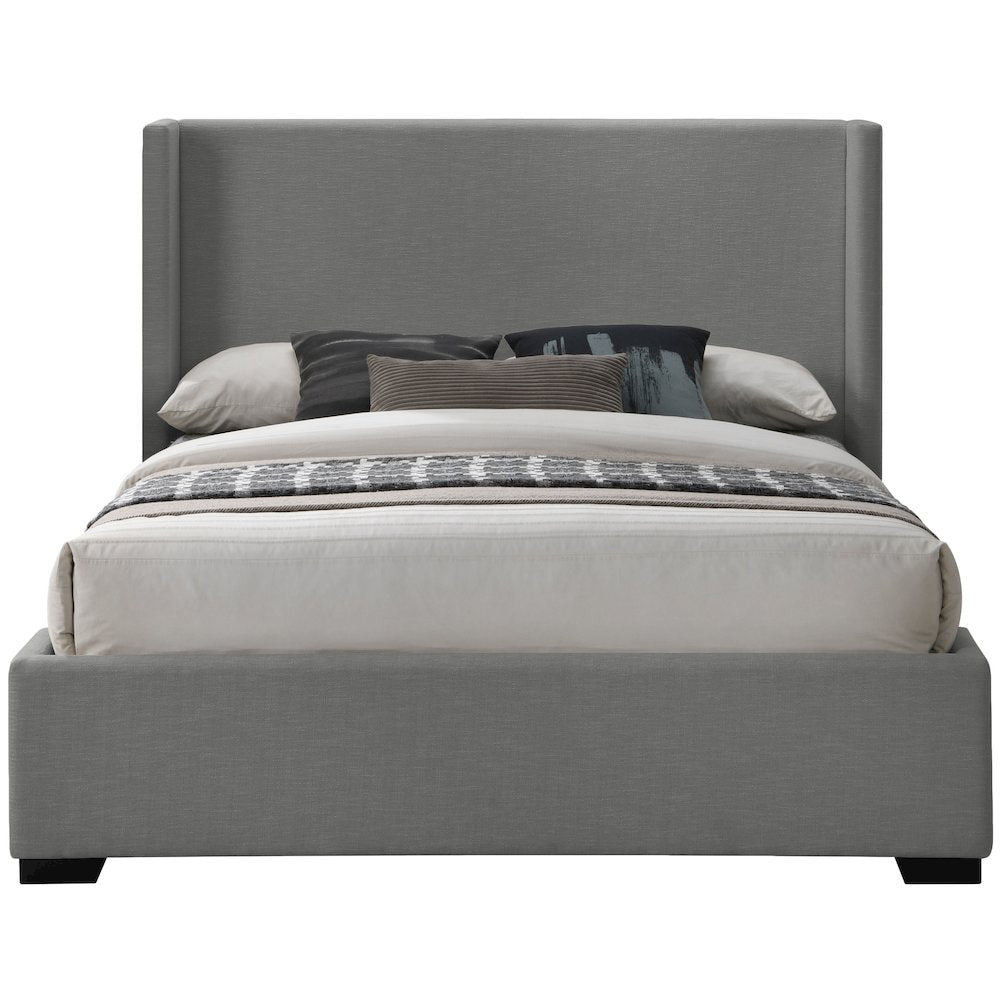 Oxford Grey Linen Textured Fabric King Bed