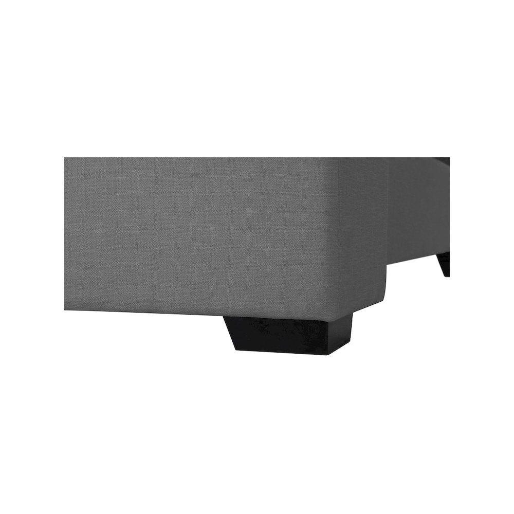 Oxford Grey Linen Textured Fabric King Bed