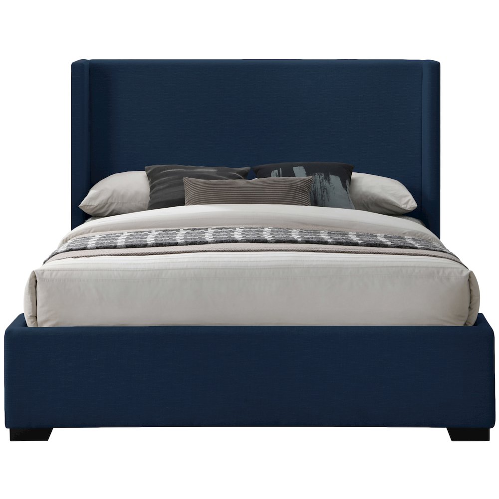 Oxford Navy Linen Textured Fabric King Bed