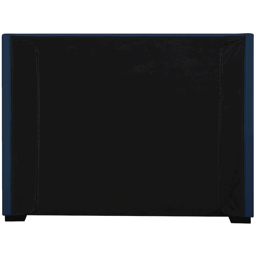 Oxford Navy Linen Textured Fabric Queen Bed