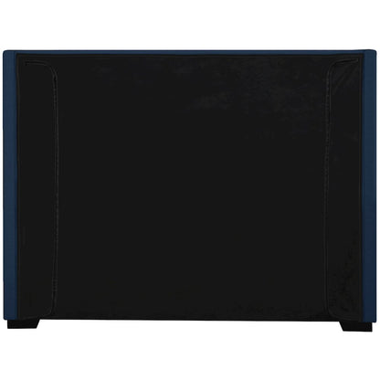 Oxford Navy Linen Textured Fabric Queen Bed