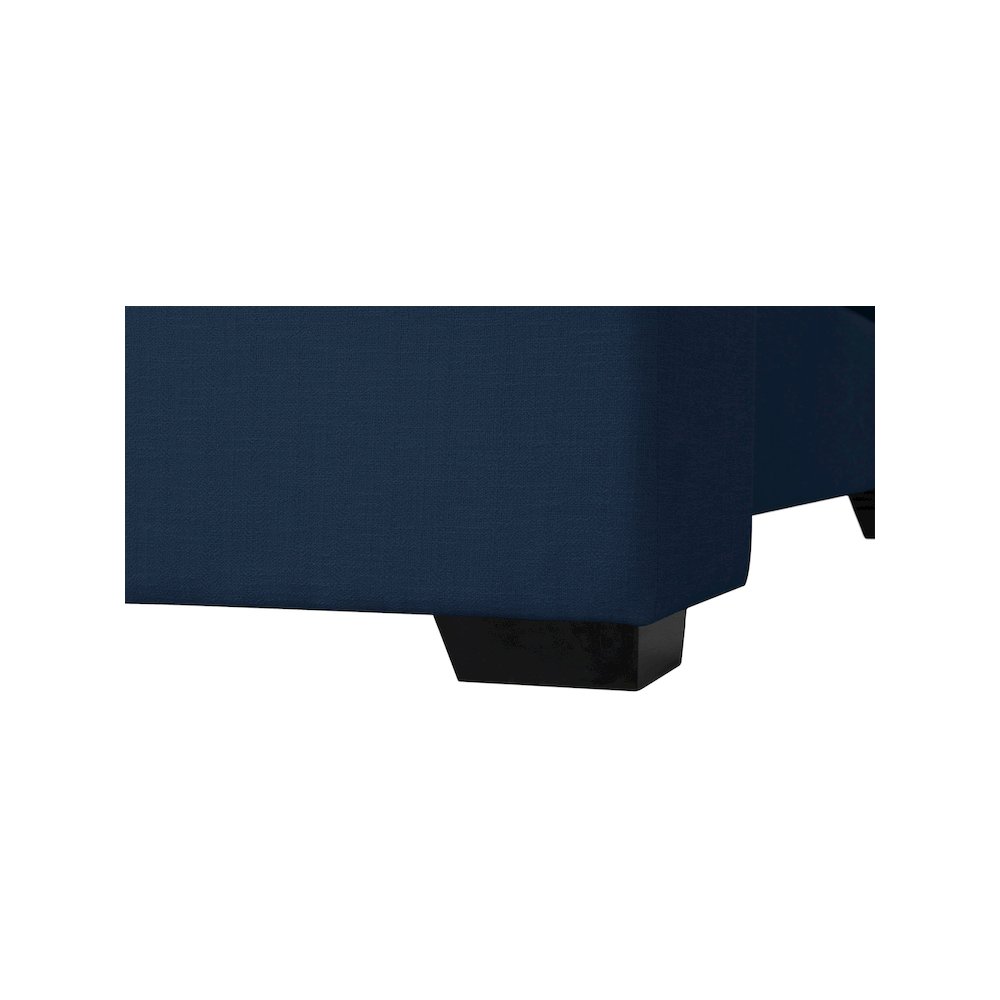 Oxford Navy Linen Textured Fabric Queen Bed