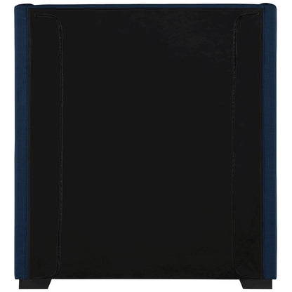 Oxford Navy Linen Textured Fabric Twin Bed