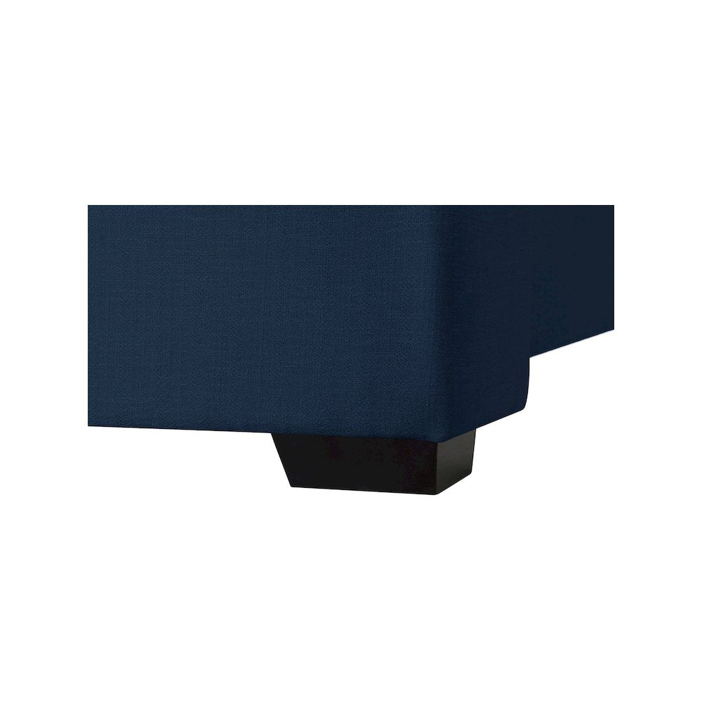 Oxford Navy Linen Textured Fabric Twin Bed