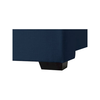 Oxford Navy Linen Textured Fabric Twin Bed